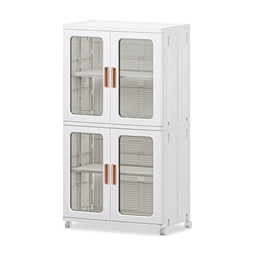 【Mr.box】53面寬-新式摺疊雙門2層收納櫃-大號透明門