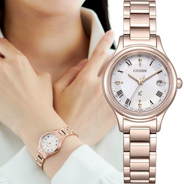 CITIZEN 星辰 XC 輕奢光 光動能鈦金屬電波女錶 1212購物節 送禮推薦-27mm ES9497-96A