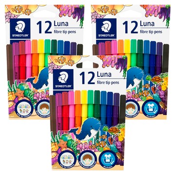 STAEDTLER 施德樓 LUNA 彩色筆  12色  3入