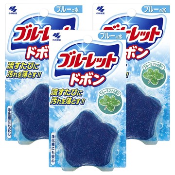 小林製藥 星星藍流馬桶清潔錠 清除黑斑和臭味 持續清潔 4-8 週  60g  3個