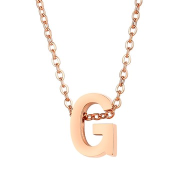台灣客製化鏈長項鍊 純鋼字母G玫瑰金色鎖骨項鏈－DUSHA ACCESSORY 杜莎飾品