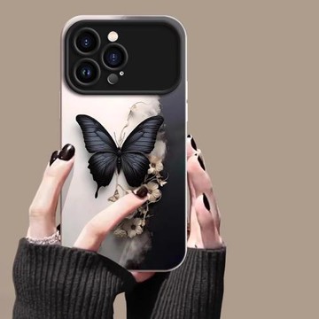 酷圖適用蘋果16promax手機殼15保護套冷淡風iphone14pro高級感女plus全包鏡頭13蝴蝶12硅膠11防摔軟殼16新款X