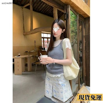 🌟全場免運🌟 太愛啦!!【韓系少女】薄款木耳邊小波點  短袖  T恤新款兩件裝 上衣 女