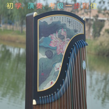 焦韻古箏廠家新款批發古箏黑檀絹畫款專業演奏古箏 多圖混批 修改【益三和】可開發票