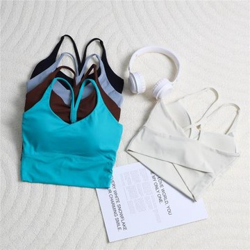 Y字運動吊帶背心女外穿一體固定胸墊健身防震交叉美背瑜伽服內衣