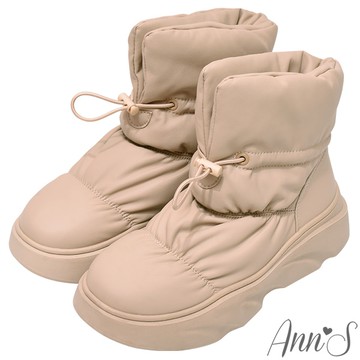 Ann’S雪國我來了!軟澎澎束口機能防潑水鍍膜雪靴6cm-杏(版型偏小)