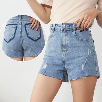 夏日沙灘風 舒適顯瘦溜鬚短褲-【161-5325】