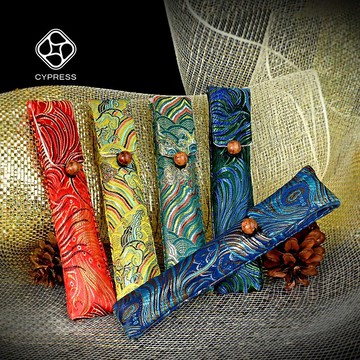 CYPRESS 織錦筆袋 鋼筆收藏袋~送禮最佳首選