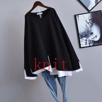 レディース トップス Tシャツ カットソー レイヤード風 フェイクレイヤード 長袖 重ね着 ミドル丈 無地 クルーネック 開店セール オープンセール 通販 Lineポイント最大get Lineショッピング