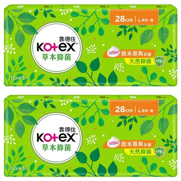 Kotex 靠得住 草本抑菌衛生棉  28cm  36片  2組