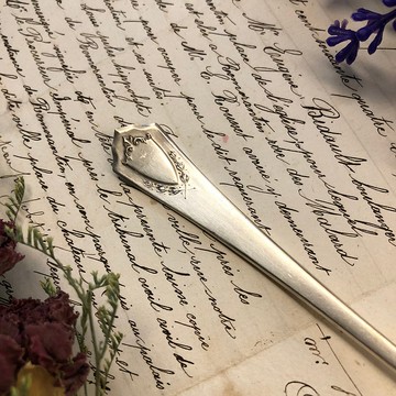 美國鍍銀雕花冰茶匙/攪拌匙