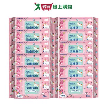 康乃馨潔膚濕巾-趴趴蓋80片x12包(箱)【愛買】