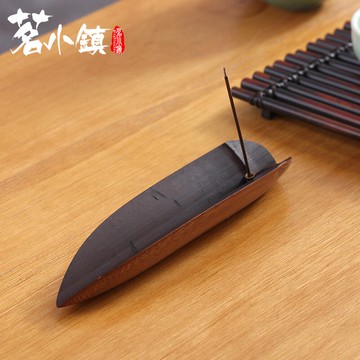 臥香爐檀香線香爐竹制復古檀香臥香爐香插家用茶道香薰線香盤