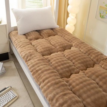 2025新款高克重牛奶兔毛絨學生床墊支持一件代發供直播批發零售