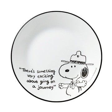 Corelle Brands 康寧餐具 SNOOPY 復刻黑白 平盤  1個  黑色 + 白色  15.24cm