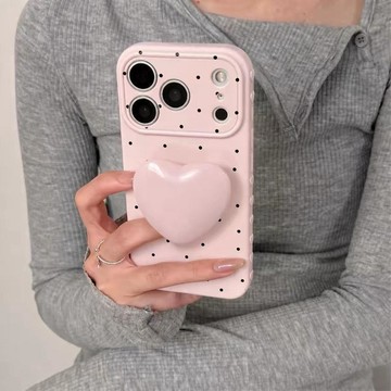 簡約波點支架 防摔殼 手機殼 蘋果iphone13/14/15promax簡約12/11創意16/17 保護殼