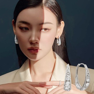 925 純銀耳環 耳飾 韓國飾品 皓石耳環 耳環女 造型耳環 耳釘 抗敏耳環 ins風 耳扣 075