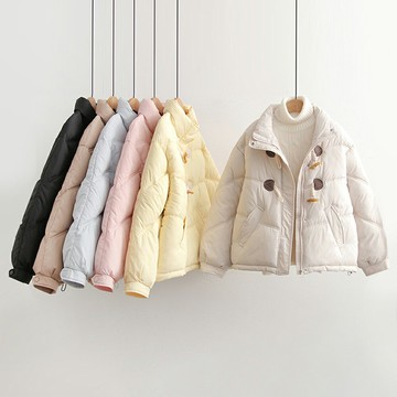 ＊ORead＊牛角釦加厚羽絨棉棉衣外套(6色S~XL)