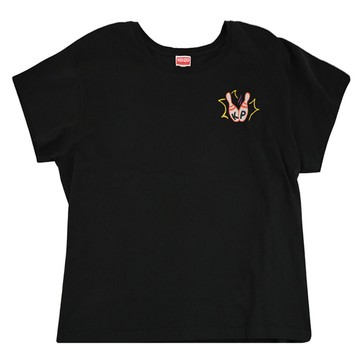 KENZO 2TS050 保齡球燙印雙面標誌寬鬆版棉質短T恤.黑