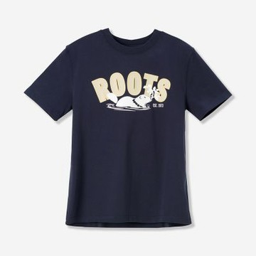 Roots 大童 SUNNY SKY 短袖上衣（軍藍色）