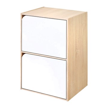 HOPMA 合馬家具 斯麥可堆疊二門收納櫃 Set 2個  41.8 x 30 x 60.2cm  淺橡木配時尚白