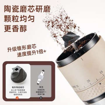 捷安璽電動磨豆機咖啡豆研磨機家用小型手磨咖啡機手搖咖啡研磨器