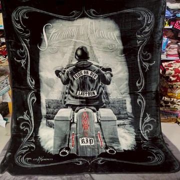 包郵出口jp朋克搖滾風嘻哈潮牌毛毯拉舍爾毛毯厚加保暖210x220cm