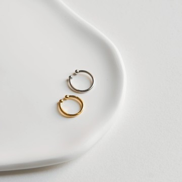 【EM STUDIO】純銀耳夾『圈圈耳夾 金/銀 現貨』耳骨夾 耳骨環 耳扣 耳骨耳環 耳飾 耳圈 耳環 耳夾 銀飾