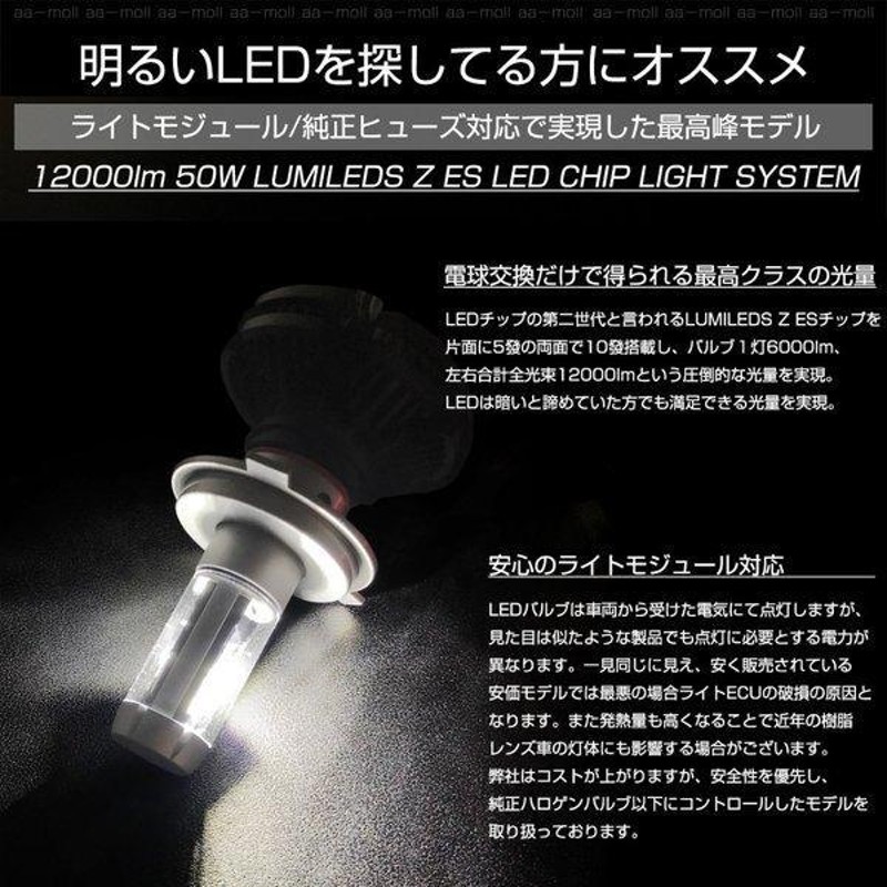 ルークス ハイウェイスター含む ML21S LED ヘッドライト ロービーム/ハイビーム Hi/Lo 切替 H4 12000LM 高輝度LED 50W  3色展開 車検対応 | LINEショッピング