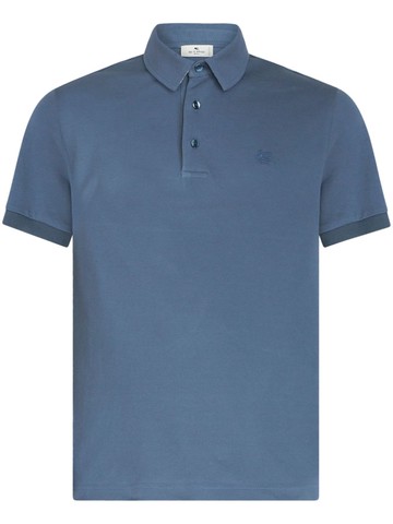 ETRO - Pegaso-embroidered cotton polo shirt - men - Cotton - XXXL - Blue