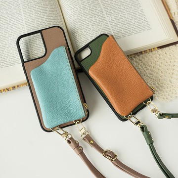 iPhone限定後殼附袋[收縮皮革雙色]姬路皮革真皮國產JS05K