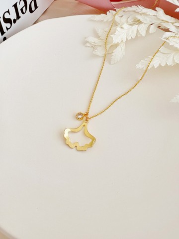 【精緻禮盒】簡約線條銀杏葉項鍊－秋天回憶 #輕珠寶 俐落