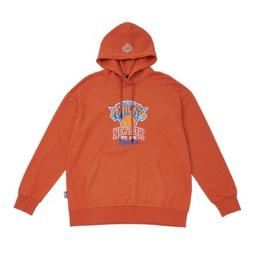 NBA 落肩 隊伍 連帽上衣 尼克隊 橘色-3455106252