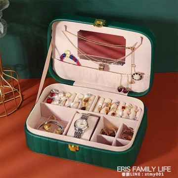 首飾收納盒大容量手飾品家用超大多功能帶鎖鏡子項錬耳環網紅同款 幸福驛站