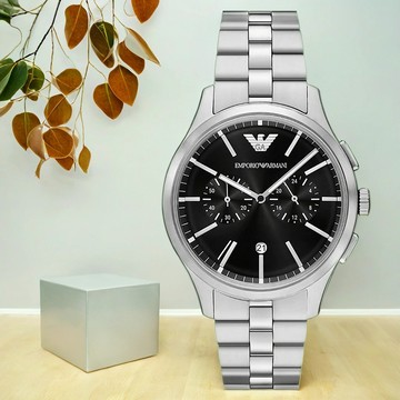 EMPORIO ARMANI 亞曼尼 雙眼計時手錶-42mm AR11691