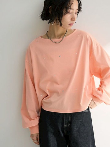 金屬圓點裝飾休閒落肩上衣(06000245200) - Green Parks