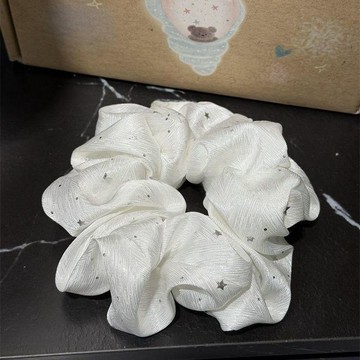 韓版素面髮圈⚡自帶柔光~博主同款ins氛圍感星星亮片髮圈溫柔少女丸子頭扎發頭繩不卡髮 高彈力 加粗耐用不纏髪 髮繩 頭飾