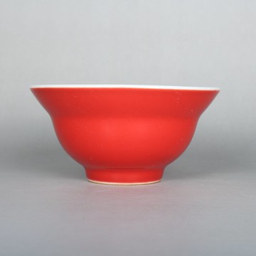 景德鎮建國瓷廠祭紅釉斗笠杯 小茶杯 古玩古董仿古陶瓷器收藏品