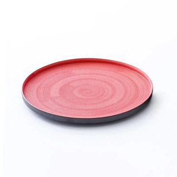 【303select】有田燒 日本 朱漆立邊圓盤 23.5cm