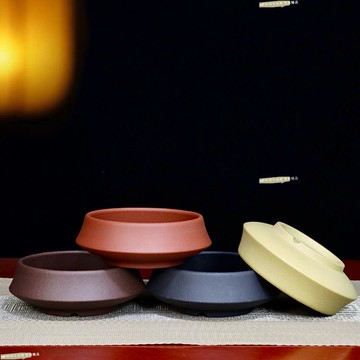 花盆 花器 紫砂花盆 精品紫砂花盆小多肉菖蒲專用盆景盆淺圓簡約輕奢陶瓷綠植