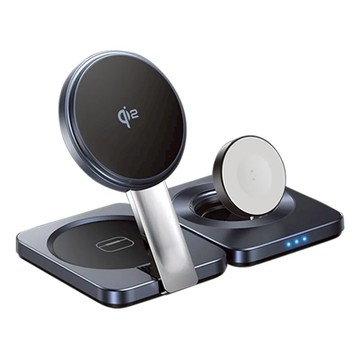 【Lisen】Qi2 三合一磁吸無線充 (桌面支架 桌上手機架 AppleWatch充電架 MagSafe 手機支架 AirPods)