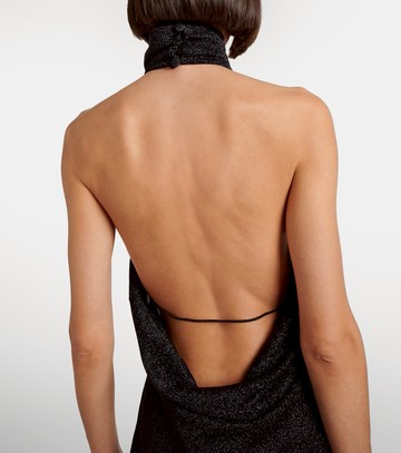 Oséree Lumière Plumage halterneck maxi dress