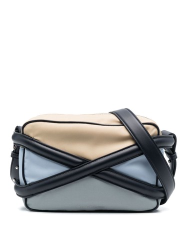 Alexander McQueen - logo-print camera bag - men - Fabric - One Size - Blue