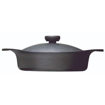 日本 柳宗理｜南部鐵器雙耳淺鍋 22 cm (附黑鐵蓋)