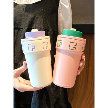 雙飲咖啡保溫杯女生便攜水杯可樂保冷杯子男隨行杯2025新款辦公杯