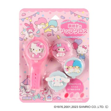 【震撼精品百貨】Hello Kitty 凱蒂貓~日本Sanrio三麗鷗 KITTY兒童手錶型護唇膏-MX粉*19847