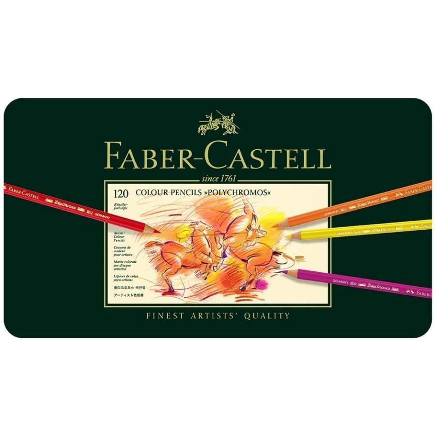 Faber-Castell Polychromos Artist Colored Pencils Set Premium Quality Polychromos Colored Pencils 120 Tin Gift Set Includes Pencil Sharpener