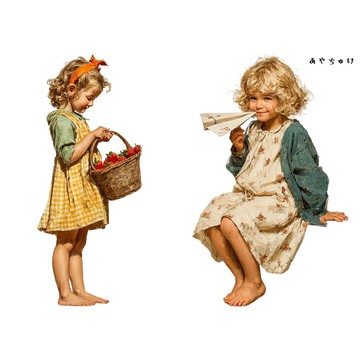 【4 月新品 2】08-127-0232 人物貼紙 田園女孩 B