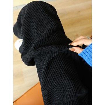 黑色雪尼爾闊腿褲女秋冬小個子2025新款爆款直筒褲加絨燈芯絨褲子