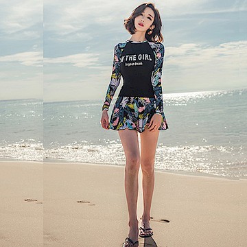 Biki比基尼妮泳衣   裕美二件式長袖泳衣有加大泳裝(M-4XL)